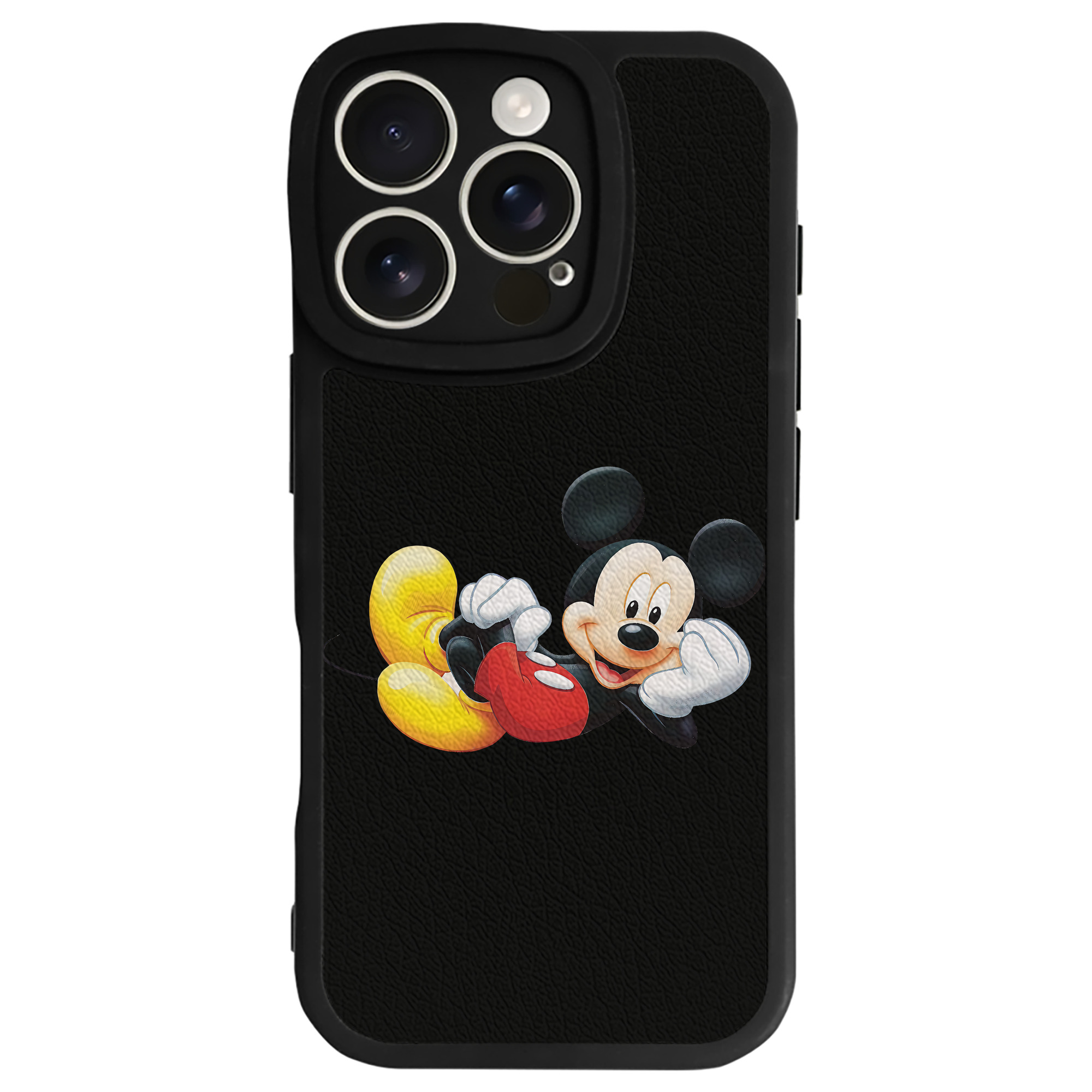 （画像用） ミッキーマウス Mickey Mouse 【iPhone 16シリーズ対応】シリコンスマホケース（レザー調） 材質：シリコン